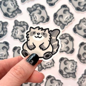 Raccoon Mini Sticker | Waterproof Sticker | Kawaii animals sticker | Mini Water Bottle Sticker | cartoon raccoon sticker |cute forest animal