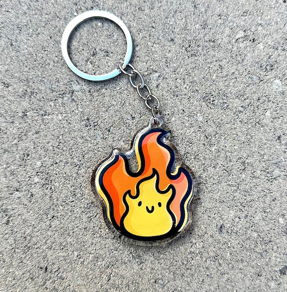 炎のキーホルダー | かわいいアクリルキーホルダー | かわいい炎の