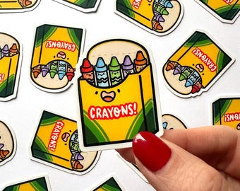Crayons Mini Sticker | Cute box of crayons sticker | happy crayon sticker | coloring sticker | cute teacher sticker | art supplies sticker