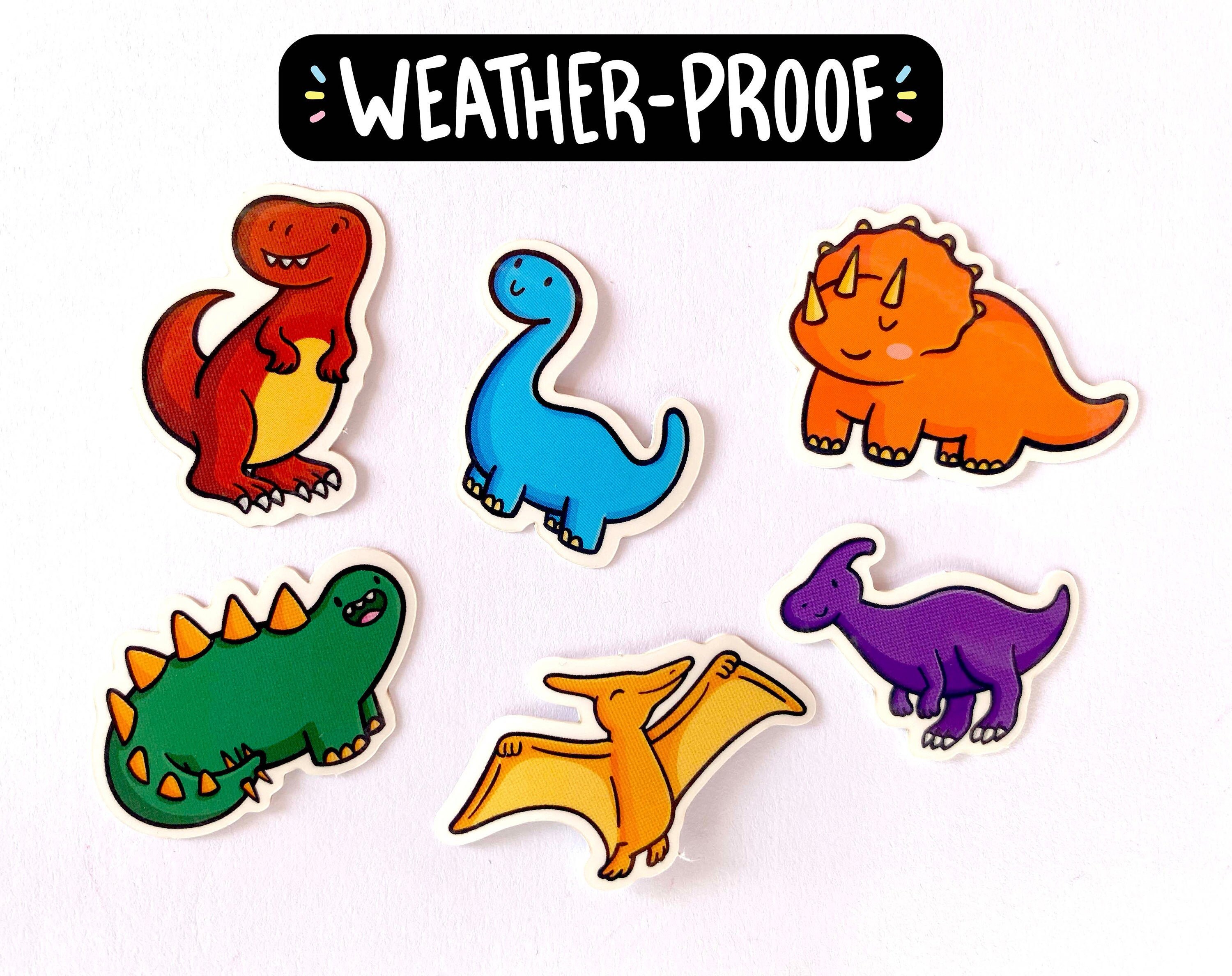 Waterproof Dinosaurs Sticker Pack | Weatherproof Sticker | Kawaii Din…