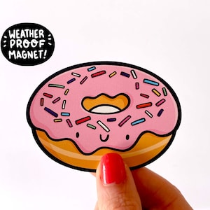Donut Magnet | Vinyl Magnet | Die Cut Magnet | Kawaii Magnet | Food Art | Car Magnet | Fridge Magnet | Locker Decoration | Cute Donut Art
