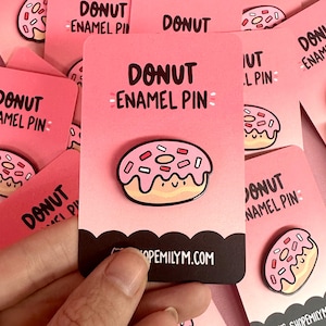 Pink Sprinkle Donut Hard Enamel Pin | Kawaii Enamel Pin | cute donut pin | pink donut enamel pin | Cute desserts pin | kawaii donut pin