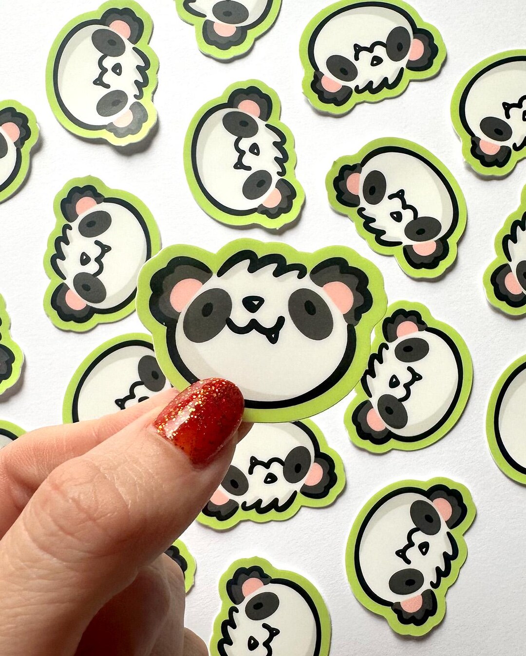 Panda Mini Sticker Panda Face Mini Sticker | Waterproof Sticker | Kawaii Panda Sticker ...