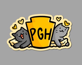 Pittsburgh Keystone Cats Sticker | Weatherproof Vinyl Sticker | Pittsburgher Sticker| Pennsylvania Sticker| Cute PGH Sticker| Yinzer Sticker