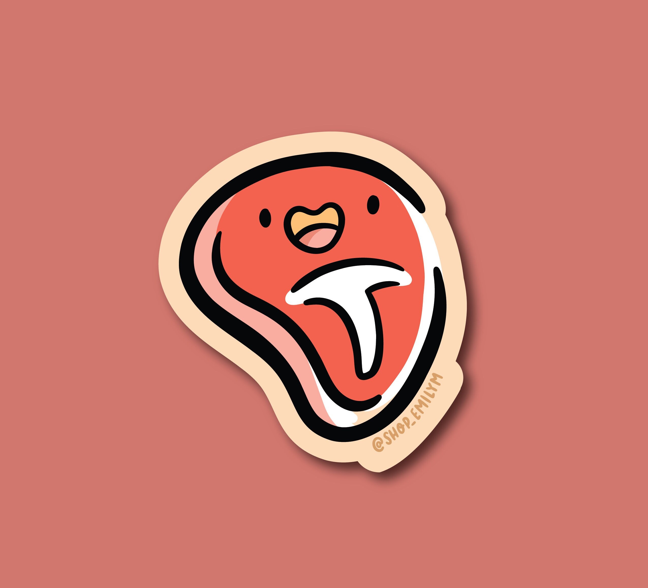 Steak Sticker| Weatherproof Vinyl Sticker| Kawaii Sticker| Cute Meat ...