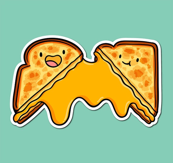 Grilled Cheese Sticker Weatherproof Vinyl Sticker Kawaii - Etsy Israel Grilled Cheese Sticker Weatherproof Vinyl Sticker Kawaii - Etsy Israel