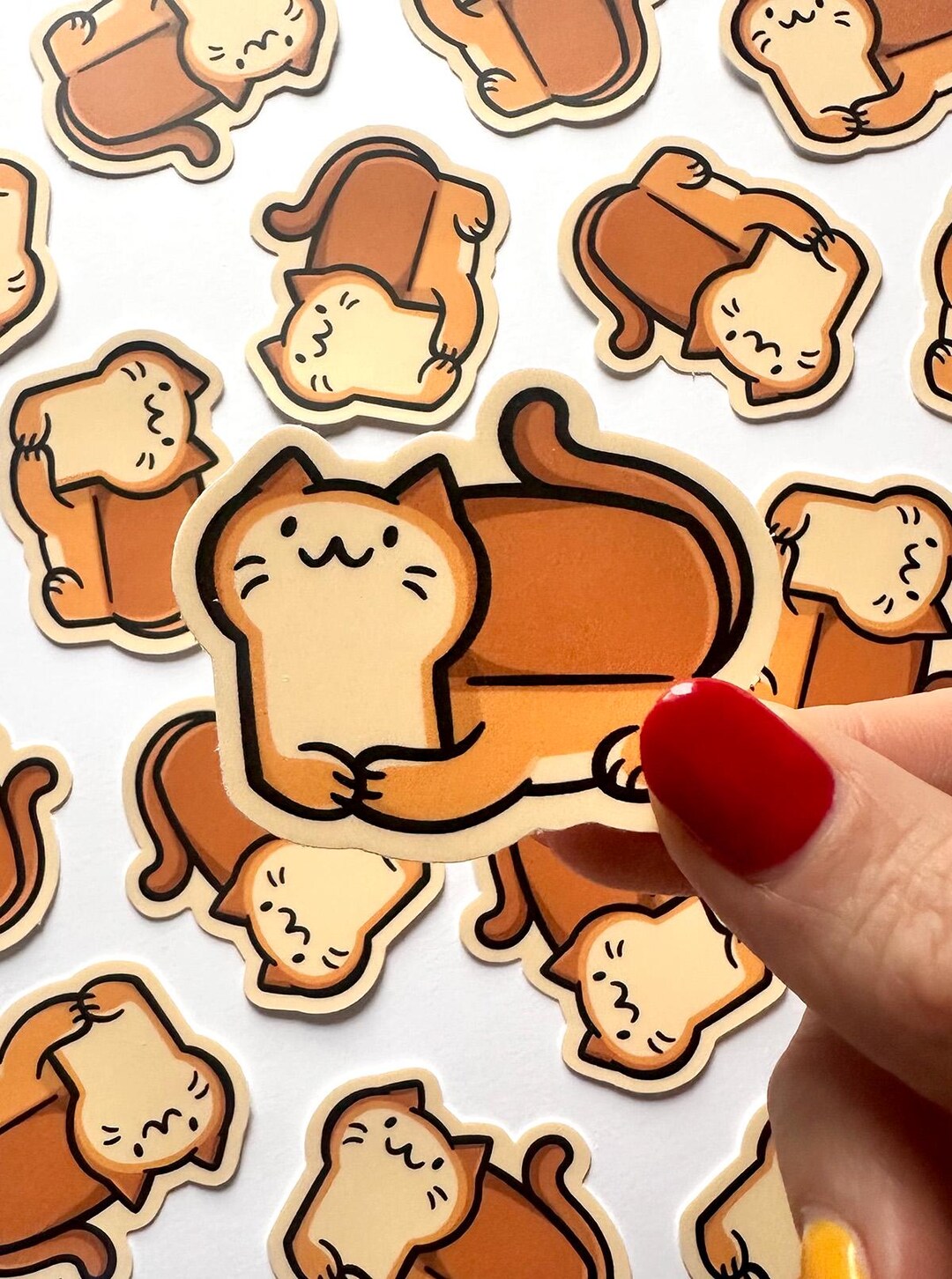 Mini Bread Cat Sticker | Cute Food Sticker | Kawaii Food Sticker | Loaf ...