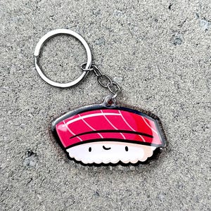 Llavero de sushi de atún / llavero de acrílico lindo / llavero de sushi kawaii / llavero de nigiri de atún / llavero de comida japonesa / llavero de comida de anime
