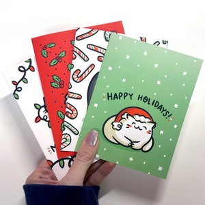 Paquete de tarjetas navideñas 2023 / Tarjeta de felicitación / Paquete de tarjetas navideñas / Tarjeta navideña a granel / Papelería navideña / Lindas tarjetas navideñas / Lindo gato