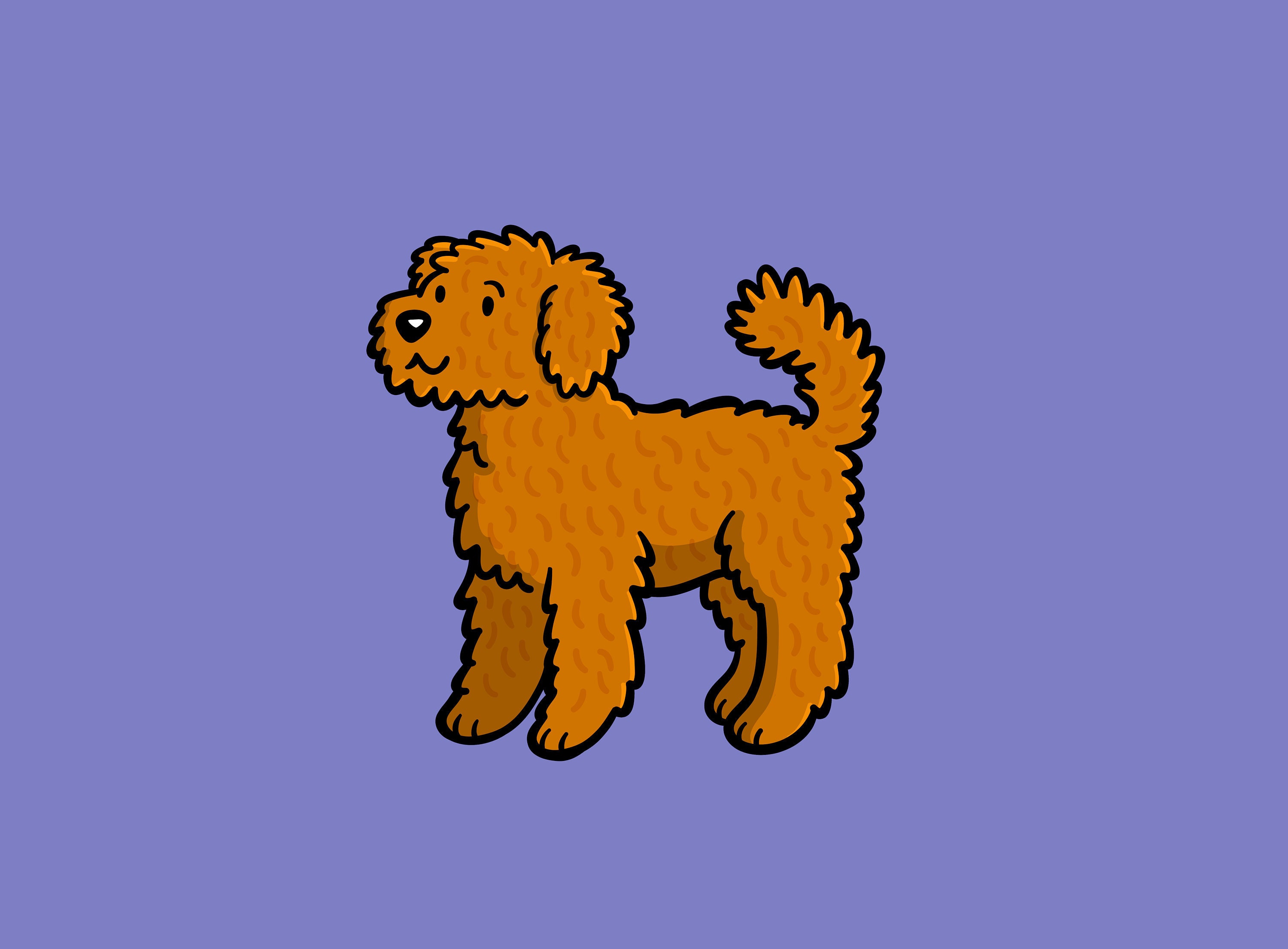 Goldendoodle Sticker | Weatherproof Vinyl Sticker | Brown Goldendoodle  Gifts | Cute dog artwork | Kawaii Stickers | Dog Breeds | Waterproof