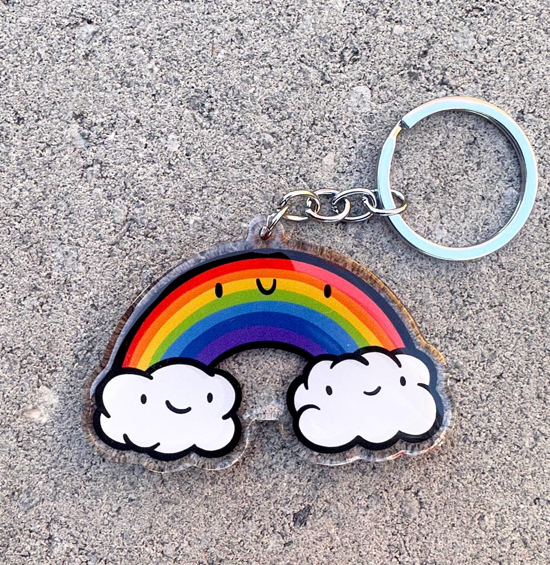 Rainbow Keychain | Cute Acrylic Keychain | Gay Pride Keychain | Cute ...