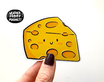 Cheese Magnet | Waterproof Vinyl Magnet| Block of Cheese Magnet |Kawaii Style Magnet| Cute Food Art| Swiss Cheese Magnet |Kawaii Food Magnet