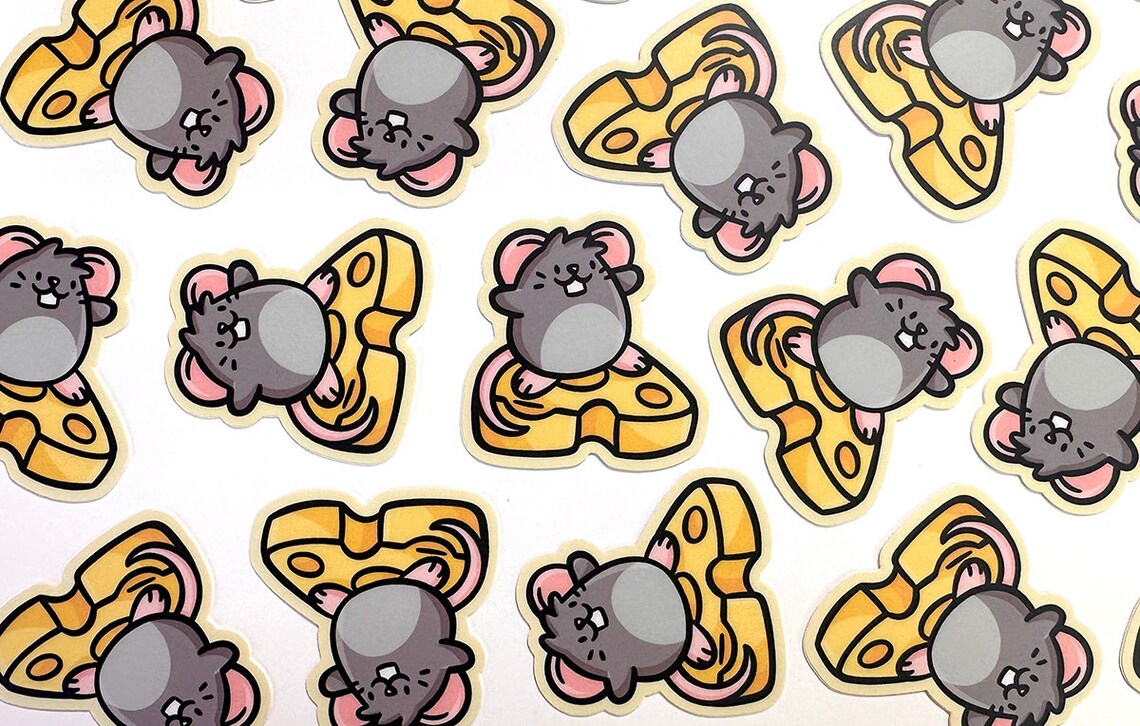 Mini Surfing Cheese Mouse Vinyl Sticker | Waterproof Phone Sticker ...