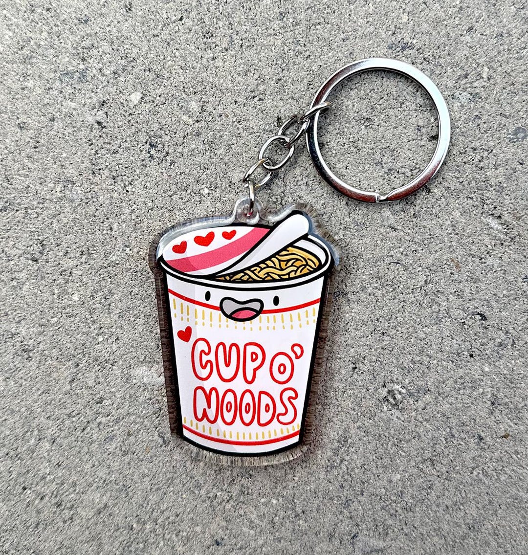 Japanese Food Keychains Cup of Noods Keychain | Cute Acrylic Keychain | Instant Ramen Keychain ...