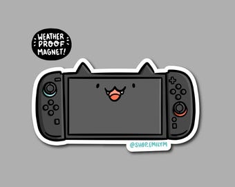 Video Game Cat 2 Magnet | Weatherproof Vinyl Magnet | Waterproof Car Magnet | cute gaming magnet | gamer magnet | video game magnet
