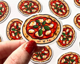 Margherita Pizza Mini Sticker | Waterproof Vinyl Mini Sticker | Kawaii food sticker | Italian food sticker | cute food sticker | mozzarella