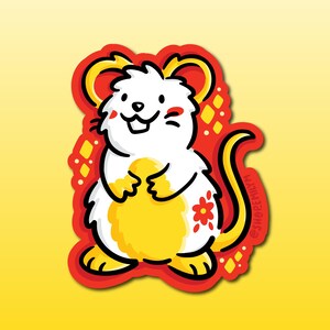 Year of the Rat Sticker | Waterproof Vinyl Sticker |Chinese Zodiac Sticker |Lunar New Year Sticker |Cute rat sticker | kawaii zodiac rat