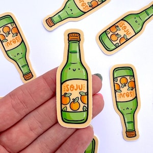 Mini Mandarin Soju Vinyl Sticker| Bottle of Soju Sticker |cute soju sticker |cute drinks sticker |alcoholic drinks sticker | 21st birthday