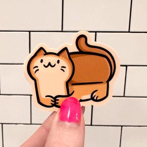 Mini adesivo per gatto con pane / adesivo carino per cibo / adesivo kawaii per cibo / adesivo per pagnotta di pane / adesivo carino per gatto / adesivo per pagnotta di pane bianco / carboidrati