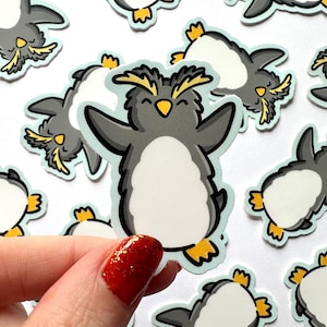 Macaroni Penguin Mini Sticker | waterproof vinyl sticker | cute penguin sticker | kawaii penguin sticker |arctic animals |zoo animal sticker