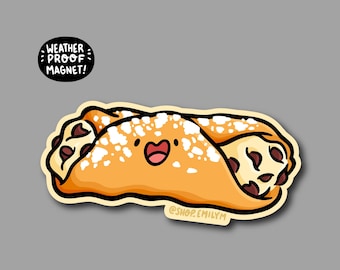 Cannoli Magnet | Vinyl Magnet | Cute Food Magnet | Italian food magnet | chocolate chip cannoli | italian dessert | italian pastry magnet