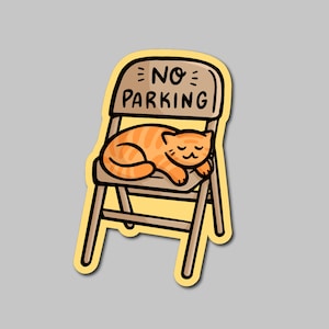 Sticker parkeerstoel | Weerbestendige vinylsticker | Parkeerstoel Pittsburgh | Kawaii-sticker| Leuke kattensticker| Yinzer |Pittsburgh-sticker