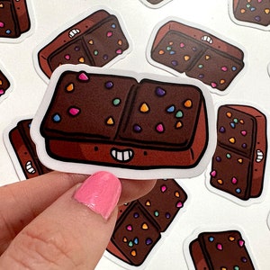 Mini Outer Space Brownie Vinyl Sticker | Waterproof Phone Sticker | cute desserts sticker | mini brownie sticker | 90s food sticker