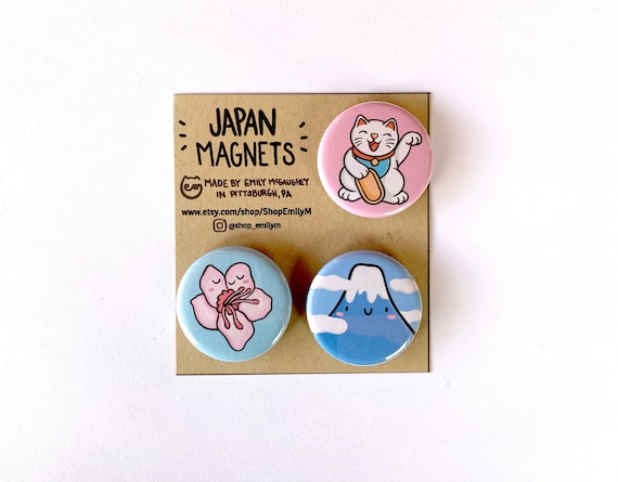 Japanese Magnet Mount Fuji Fujisan Sakura Cherry Blossoms Magnets JAPAN 