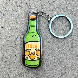 Mandarin Soju Keychain | Cute Acrylic keychain | cute alcoholic drinks |bottle of soju keychain |cute drinks keychain |cute Alcohol keychain