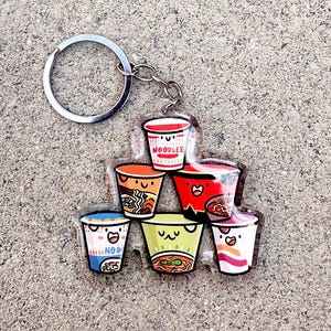 Stacked Instant Ramen Keychain | Cute Acrylic Keychain |kawaii food keychain |ramen noodle keychain | cup of noodles keychain| japanese food
