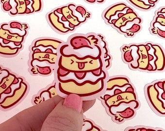 Strawberry Shortcake Mini Sticker | Waterproof Sticker |Kawaii Vinyl Sticker | cute desserts sticker |cute cake sticker | strawberry sticker