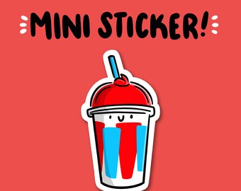 Red Slushee Mini Sticker |Waterproof Sticker |Kawaii Food Sticker |cute drink sticker |movie theater drink |junk food sticker |american food