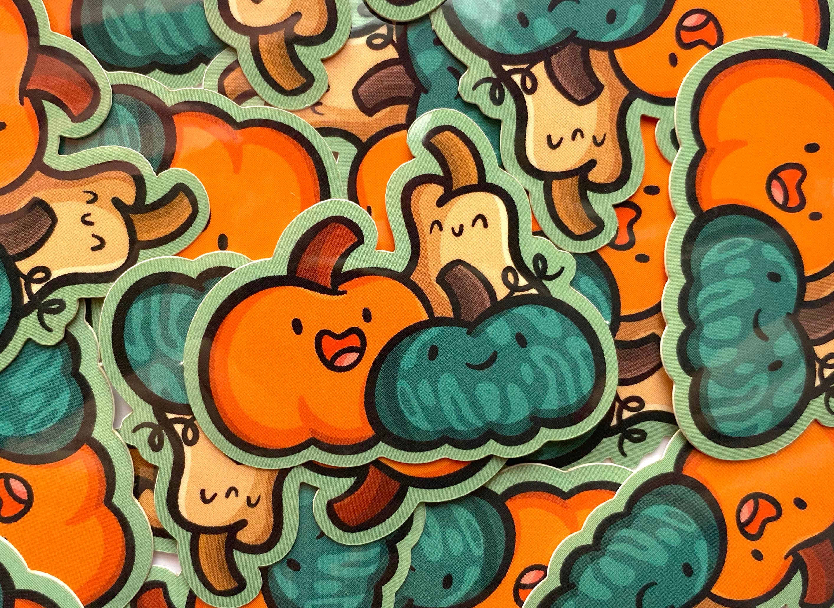 Gourds Mini Sticker | Vinyl Sticker | Waterproof Sticker | Kawaii Fall ...