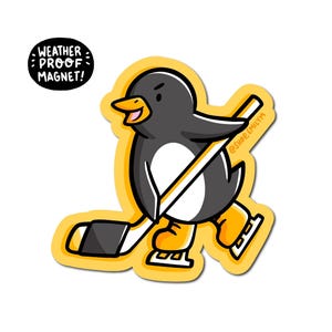 Pittsburgh Hockey Penguin Magnet | cute penguin magnet | Pittsburgh Sports magnet | cute pittsburgher magnet | PGH magnet | Hockey magnet