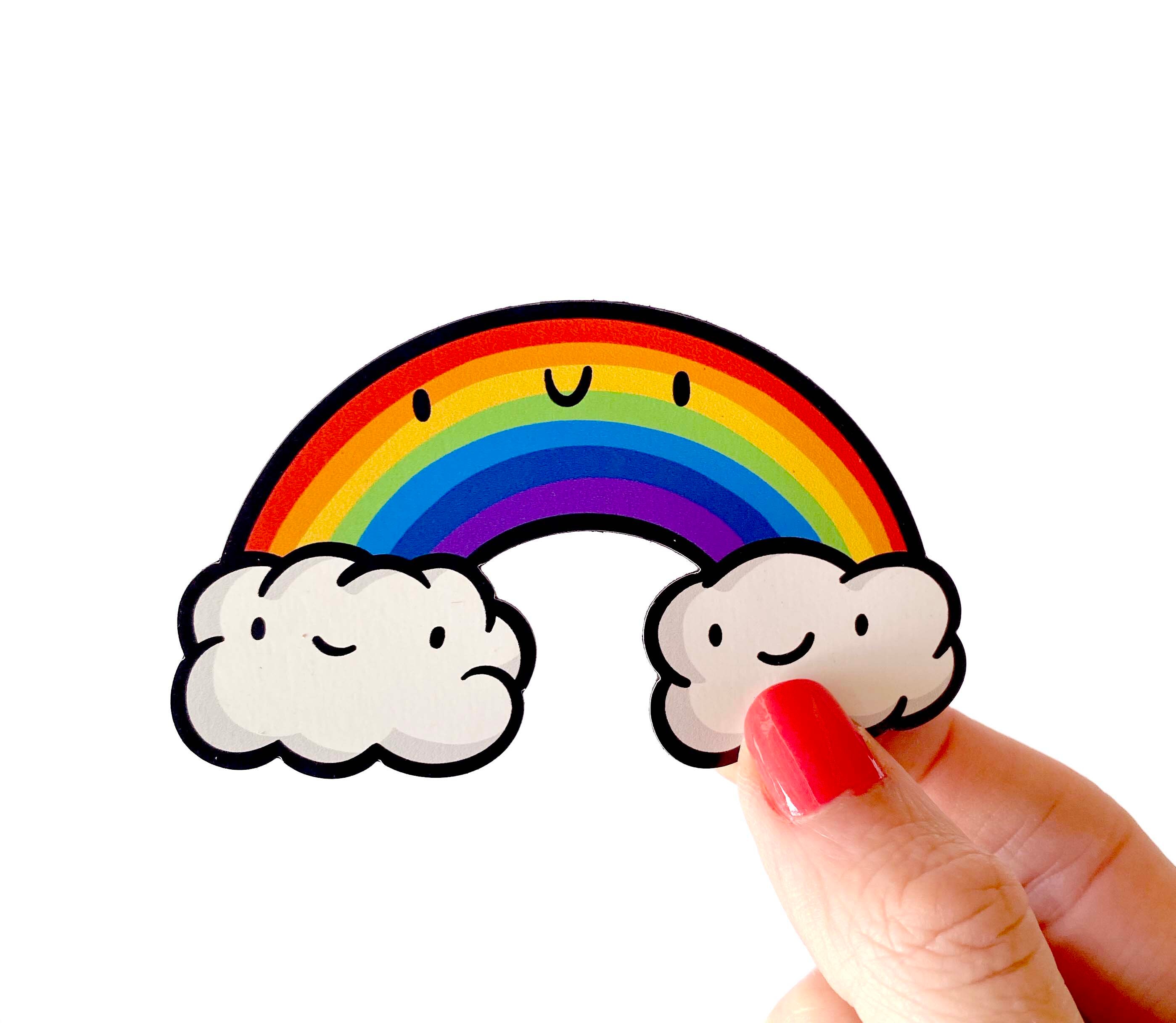 Rainbow Vinyl Waterproof Die Cut Etsy