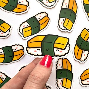 Tamago Sushi Mini Sticker | Waterproof Sticker |cute sushi Sticker | egg sushi sticker | tamago nigiri sticker | Japanese food sticker
