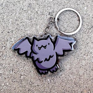 Bat Keychain | Cute Acrylic Keychain | kawaii bat keychain | cute halloween keychain | cartoon bat keychain | cute vampire bat keychain