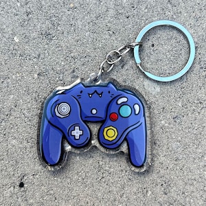 Purple Video Game Controller Cat Keychain | retro gaming keychain | gamer keychain | 2000s keychain | video game keychain | console gamer