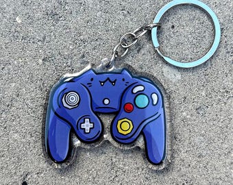 Purple Video Game Controller Cat Keychain | retro gaming keychain | gamer keychain | 2000s keychain | video game keychain | console gamer