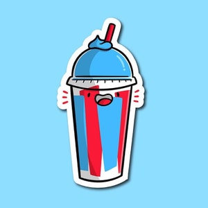 Blue Slushee Vinyl Sticker | Blue Raspberry Slush Sticker | Cute food Sticker| Kawaii Art| Slushy Weatherproof Sticker | Blue slush  artwork