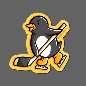 Pegatina de pingüino de hockey de Pittsburgh/Pegatina de vinilo resistente a la intemperie/Pegatina deportiva de Pittsburgh/Pegatina linda de Pittsburgh/Pegatina linda de PGH