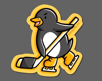 Pittsburgh Hockey Penguin Sticker| Weatherproof Vinyl Sticker| Pittsburgh Sports Sticker | cute pittsburgher sticker | cute pgh sticker