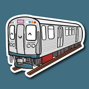 Adesivo de vinil do trem de Chicago | Etiqueta bonito de Chicago de <br> Entrega Rápida? O L trem Adesivo de <br> Entrega Rápida? adesivo de viagem | adesivo de Kawaii | Adesivos impermeáveis de Chicago