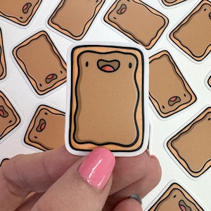 Mini Brown Sugar Pastry Vinyl Sticker | Waterproof Phone Sticker | Kawaii food sticker | brown sugar toaster pastry | breakfast sticker