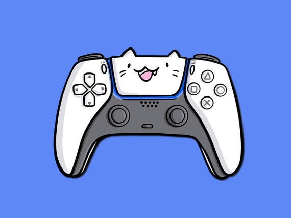 Super Video Game Cat Vinyl Sticker | Gamer Gift| Cute Cat Sticker |  Weatherproof Sticker | Retro Gaming Sticker| Video Game Nerd |Controller