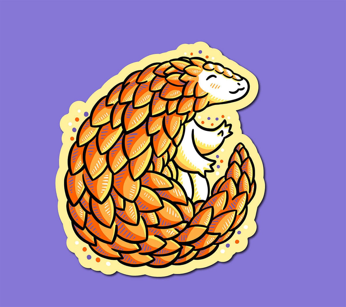 Pangolin Vinyl Sticker | Seltsame Tiere Sticker | Niedliche Tiere Sticker| Kawaii Tiere | Wetterfester Sticker | Niedliche Tierkunst | Zoo
