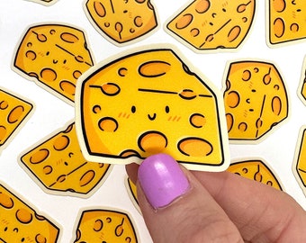 Mini Cheese Vinyl Sticker | Waterproof Phone Sticker | block of cheese sticker | cute cheese sticker | mini cheese sticker | kawaii food art