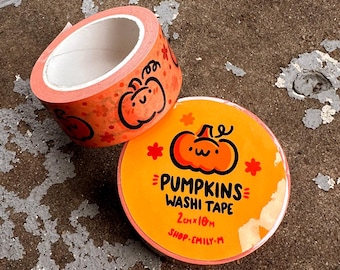 Pumpkins Washi Tape | kawaii halloween washi tape | cute washi tape | halloween stationery | cute pumpkins | trick or treat | kawaii pumpkin