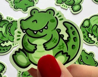 Crocodile Mini Sticker | Waterproof Sticker | cute animal sticker | alligator mini sticker | cute reptile sticker | kawaii animals sticker