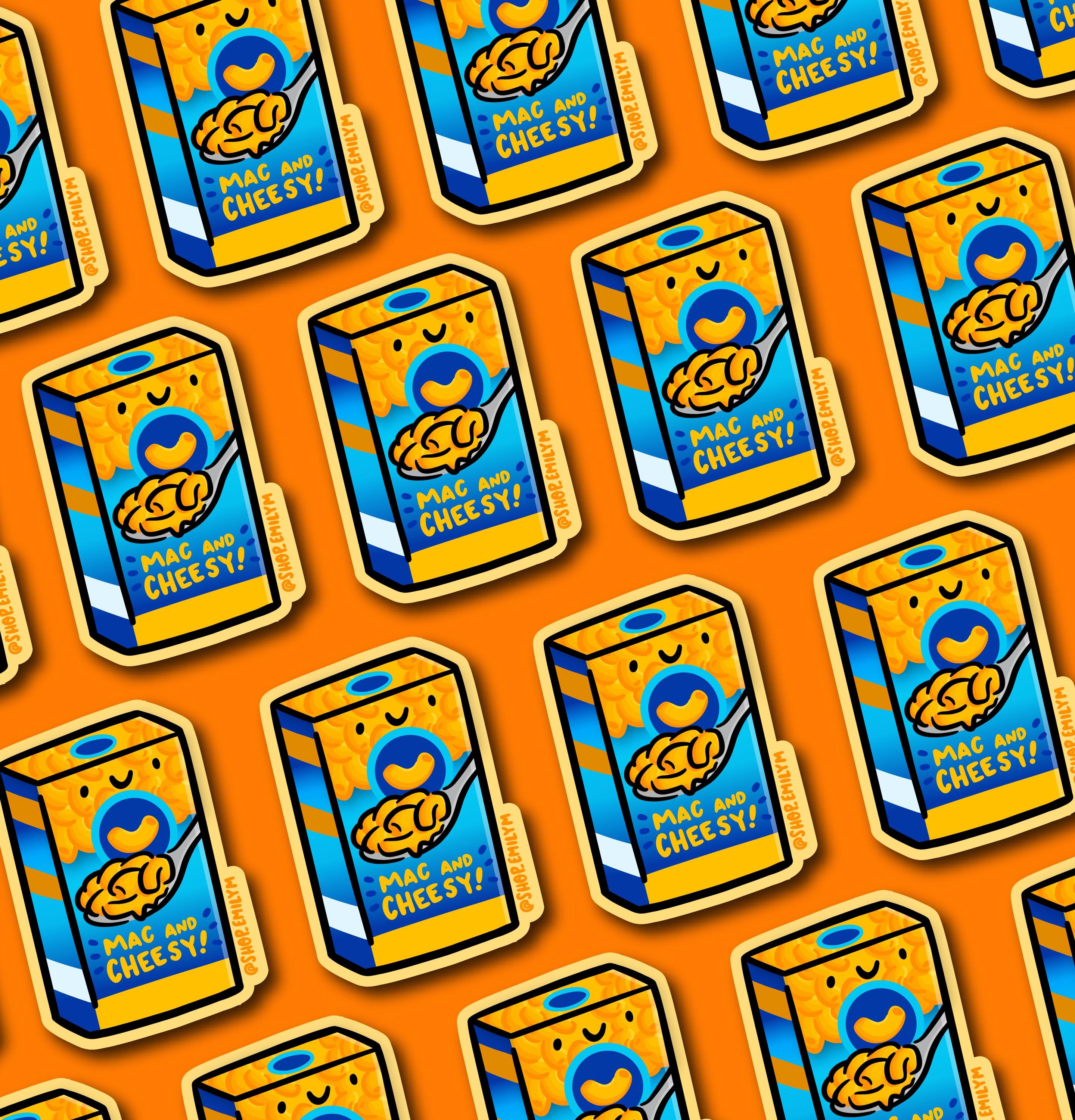 Macaroni and Cheese Sticker | Weatherproof Vinyl Sticker | Kawaii Food ...